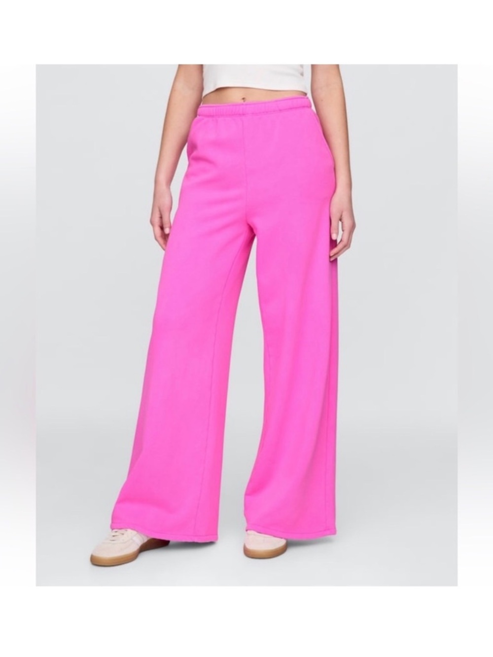 GAP Bright Pink Wide-Leg Sweatpants